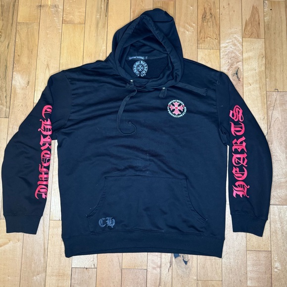 Chrome Hearts x Comme des Garçons Zip Hoodie Black/Red Size 2XL - Picture 1 of 6